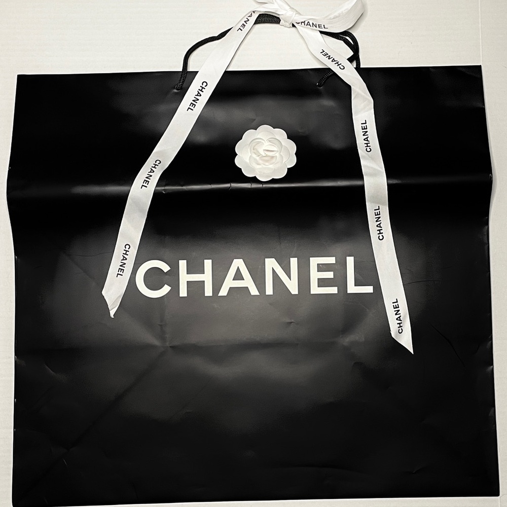 CHANEL Paper Bag Shopping Bag Gift Bag Black White  Empty Bag